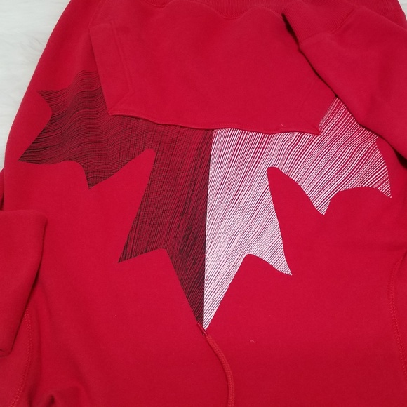 Red Nike Hoodie with Leaf Design Medium - Picture 5 of 5